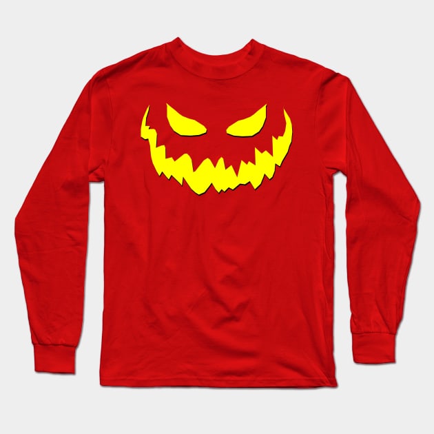 Pumpkin Face Halloween Long Sleeve T-Shirt by Dynasty Arts